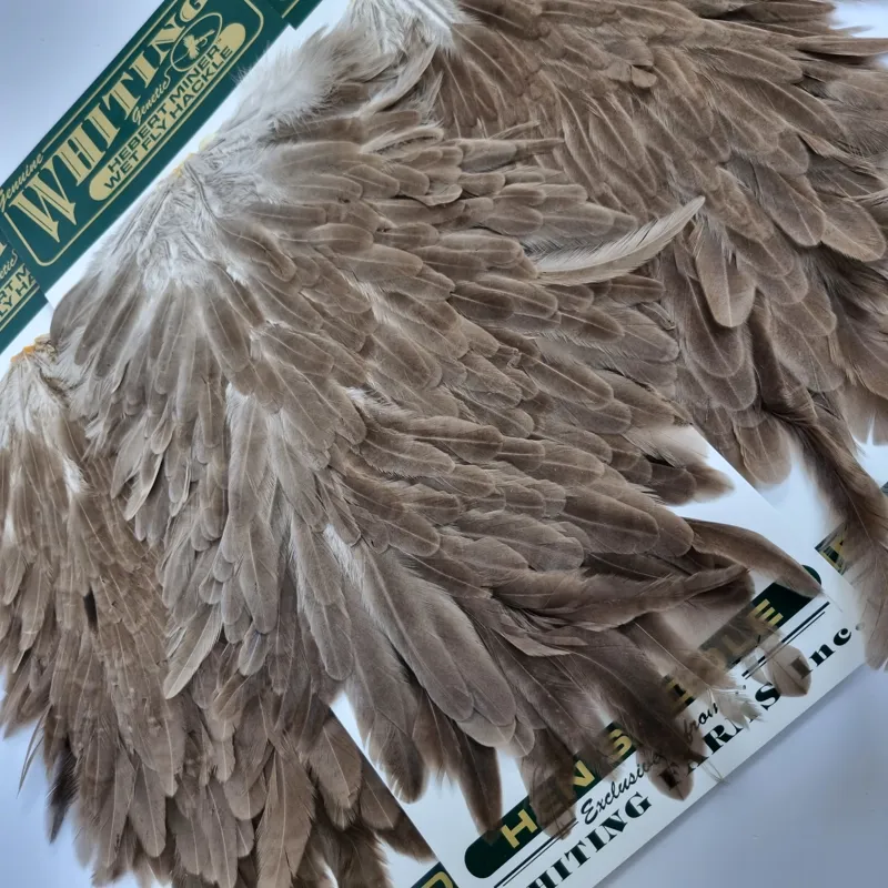 Whiting Hebert Miner Hen Saddle in Brown Gray Dun-2